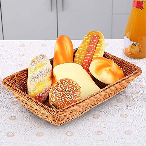 Brown Wicker Storage Basket, Picnic Blanket Hamper Baskets Wicker Display Basket Bread Basket Woven Basket for Christmas, Easter, Newborn Gift Hamper, 11.8x7.9x2.8inch