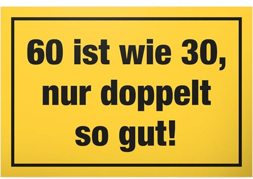 DankeDir! Sechzig - 30 x 20 cm Schild - Geburtstagsdeko Geburtstagskarte Geschenkidee Partydeko Jubiläum - Geschenk 60er Männer & Frauen 60. Geburtstag Geburtstagsgeschenk 60 Jahre