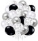 60 Stück Luftballons Schwarz Silber,12 zoll Schwarz Silber Latex luftballons Silber Metallic luftballons Silber Konfetti luftballons für Geburtstag, Hochzeit, Babyparty