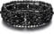 EVER FAITH Damen Rund Armkette österreichischer Kristall Elegantes Braut Stretch Armband Schwarz