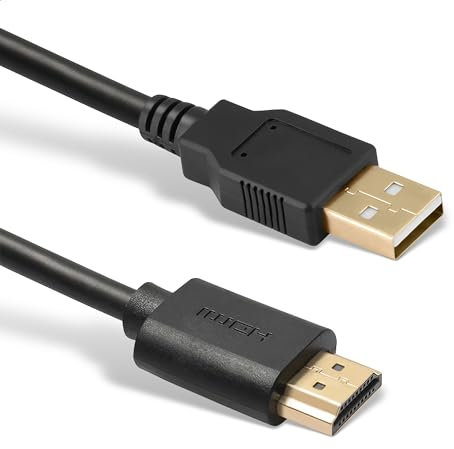 Ankky - Cavo da USB a HDMI, da USB 2.0 maschio a HDMI maschio, adattatore splitter per caricabatterie, 0,5 m