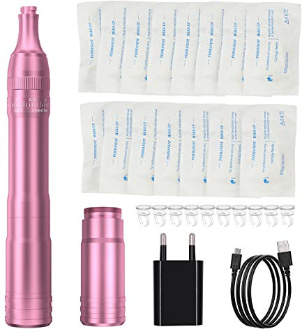 Biomaser SEMI Permanent Wireless Makeup Machine Brow Machine Pen Ombre Powder Brows Microblading Machine Kit 2 Batteries for Eyebrow Shading Eyeliner Lip with 15 Cartridge Needle