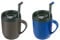 Zyliss Hot Mug Cafetiere - 2 x Plastic/Silicone Travel Mug Bundle | Grey/Blue | Dishwasher Safe | 5 Year Guarantee