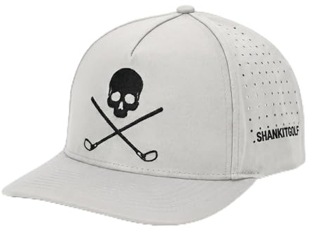 SHANKITGOLF Totenkopf und gekreuzte Knochen Golfmütze verstellbar Totenkopf Spaß Lustige Golfmütze Herren Schwarz Grau Weiß