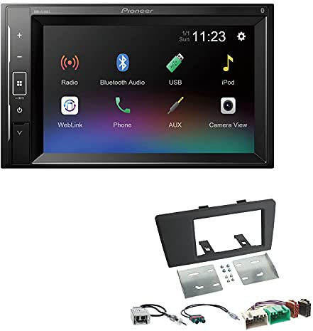 Pioneer DMH-A240BT 2-DIN Autoradio Bluetooth USB passend für Volvo S60 I 2000-2003 schwarz