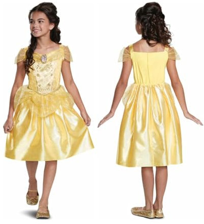 Disney Oficial - Disfraz Bella y Bestia Niña Clásico, Disfraz Princesa Niña En Talla XS