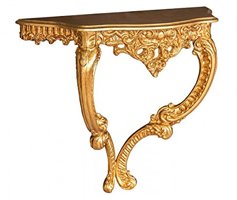 Biscottini Konsolentisch barock 70x26x60 cm Made in Italy | Konsolentisch Gold aus Holz | Sideboard Gold barock | Konsolentisch Vintage | Flurtisch