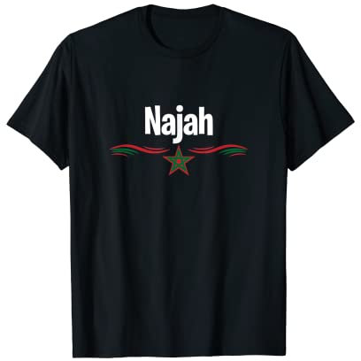 Marokko-Flagge arabischer muslimischer Name Najah T-Shirt