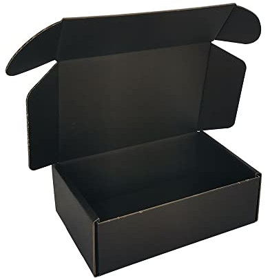 CH-BOX Royal Mail Versandkartons, Wellpappe, 15 x 10 x 5 cm, Schwarz, 50 Stück