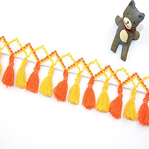 HAOBIN Quaste Trim Quasten Fransen 4.5 Meter Bommel Borte Spitzenborte Pom Pom Borte Spitzenband Pompon Borte Bommelborte Fransenband Zierborrte NäHen Handwerk Kleidung Diy NäHen ZubehöR Dekoration(A)