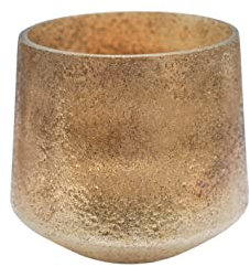 Ivyline Opulent Metallic Gold Planter, Handcrafted Waterproof Flower Pot, Recycled Glass Home Garden Decorative Vase - H16 x W18.5 cm
