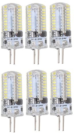 Sxhlseller 6 Stück GY6.35 Birnen, 5W AC 12V Warmweiße LED Glühlampen, Halogen Glühlampe, 2700 Bis 3000K Weiß 6000 Bis 6500K 500LM für Pendelleuchten Deckenleuchten (Reines Weiß)