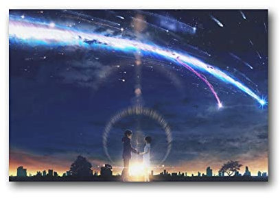 Cartoon-Poster Anime Your Name Kimi No Nawa Leinwand Wandkunst Poster Dekorativ Modern Home Print Bild Kunstwerke Poster 50 x 75 cm