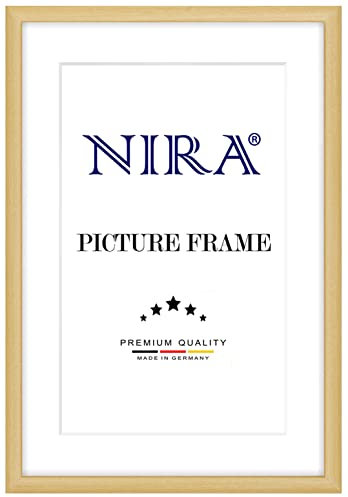 NiRa Massiv Holz Bilderrahmen Schmal 11 x 17 cm in Natur | Farbe und Größe wählbar | Rahmen für Poster | Puzzle | Foto collage HD080