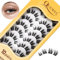 Individual-Lashes QUEWEL Cluster-Lashes 10 Pairs Natural Look Eyelash Clusters Individual-Eyelashes with Cotton Thin Band DIY Cluster Eyelash-Extensions for Personal Use at Home（QU40）