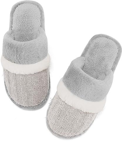 MAXTOP Pantuflas Suaves de Peluche para Mujer con Acogedora Espuma de Memoria Pantuflas para Interiores y Exteriores Regalos Creativos Mujer Hombre