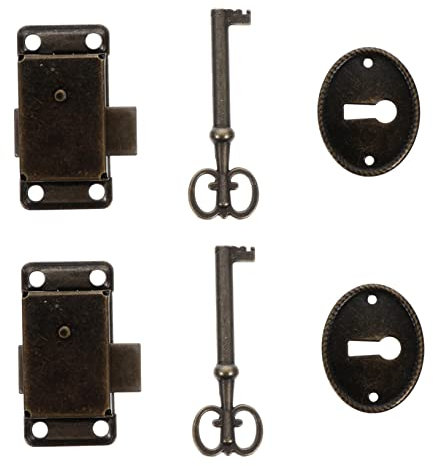 Hemobllo 2er-box Möbelschloss Vintage-dekor Kleine Koffertürschlösser Retro-kofferschloss Schrank Dekoratives Schloss Schrank Fall Schloss Schmuckkästchen Zinklegierung Geschenkbox Schnalle