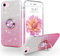 MOBISTAR® Bling Glitter Case for iPhone 7/8 / SE 2022 4.7’’ - Sparkly Slim with 360° Ring Holder Kickstand Support Magnetic Car Mount Protective Cover (Pink)