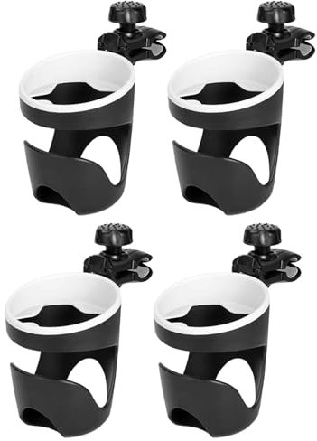 TsoLay 4 piezas portavasos para carril de portavasos universal rotación de 360 grados, pinza ajustable portavasos para