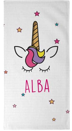 Wanapix | Toalla Playa Personalizada | Toallas Piscina | Toalla Playa Niña | Toalla Bebe Personalizada | 50x100 cm | Toalla Unicornio