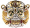 AKINMA Expendables Glücksring – 925er Sterlingsilber-Totenkopfring for Männer – Gothic-Vintage-Biker-Cocktailparty-Schmuck