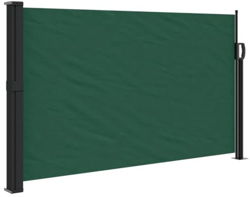 vidaXL Auvent latéral rétractable Vert foncé 120x500 cm, écran d’intimité de Jardin, Brise-Vue de Balcon, écran d'extérieur, Brise-Vue d'extérieur