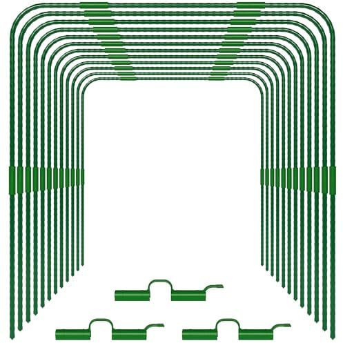 TTL Garden Vario 100 - Set di 12 fogli a tunnel in lamina, 106 x 108 cm, per copertura aiuole, 4 misure possibili, in acciaio inox, rivestiti in plastica + 30 clip di fissaggio