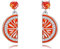 Orangen Ohrringe 925er Sterling Silber Orangenscheiben Ohrhänger Tropischer Frucht Schmuck Geschenk Damen Mädchen Frauen Mutter Orangenliebhaber