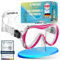 KAIMANA Taucherbrille Kinder inkl. Tragetasche, besonders Bequeme Tauchmaske Kinder mit Silikonband, Pink