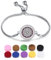 SIXDUTON Armband für Damen Frauen, Verstellbares Edelstahl Lebensbaum Aromatherapie Armbänder mit Farbigen Filzpads (Blütenblatt B) (Blütenblatt A)