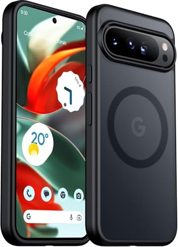 Case for Google Pixel 9 Pro XL, Shockproof [Compatible with MagSafe] Wireless Charging, [Slim Fit] Military-Grade Protection [Anti-Scratch] Hard Back Phone Cover - Black