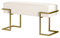 BETTSO - Sitzbank Flur - Bank mit Metall Gestell - 80x34cm - Polsterbank ohne Lehne, Garderobenbank - Sitzpolsterung aus weichem Samt - Pulverbeschichtet - Sitz Beige, Gestell Gold