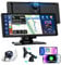 Pantalla Coche, 8.88 Pantalla Carplay Coche para Apple y Android con HD 1080P Cámara Trasera y Delantera, Navegación GPS, Bluetooth 5.2, Control por Voz Manos Libres, Mirror Link, FM, AUX