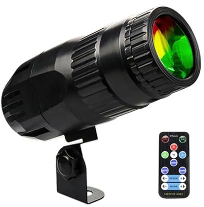 RUICUBEI LED-Lampe 15 W 4 in 1 Spot LED 4 Modi Kugelprojektor Spiegel mit Fernbedienung Spot Stage Light für Bar Disco Party Hochzeit (schwarz)