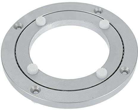 Mesa De Comedor Doble Plato Giratorio Plato De Servir con Tapa Redondo Bandeja Plato Giratorio para Mesa De Comedor Organizador Giratorio Estante Aleación De Aluminio Silver OFFSCH