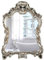 Barock Badezimmerspiegel 57x77cm Vintage Wandspiegel für Waschtisch Wohnzimmer Eingang Antik Verzierter Dekorativer Spiegel (Silber)