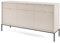 Easy4You Kommode N1 Kaschmir Matt 154x83x40 cm (B x H x T) mit 3 Schubladen und 3 Türen Sideboard Ideal für Wohnzimmer, Schlafzimmer Moderne Elegante Schubladenschrank mit Schwarzer Metallfuß