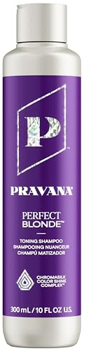 Pravana The Perfect Blonde Purple Toning Shampoo | Neutralizes Brassy, Yellow Tones | For Color-Treated Hair | Chromasilk Enhances Shine & Protection | Vegan, Paraben & Sulfate Free | 10 Fl Oz