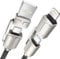 RAVIAD Multi USB Kabel, Universal Ladekabel [3M] Nylon Schnell 4 in 1 Mehrfach Ladekabel 60W PD mit USB C/A auf Lightning, USB C/A auf Typ C für iPhone,Android Samsung Galaxy,Huawei,Oneplus