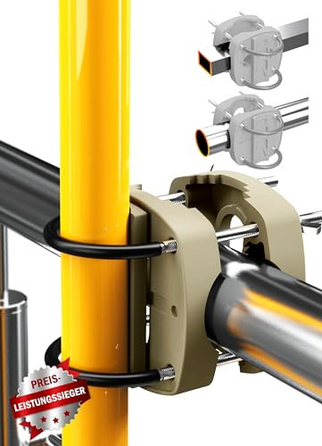 Menz Soporte para sombrilla para balcón, soporte sólido para sombrilla de balcón, soporte compacto para sombrilla de balcón, montaje flexible, color marrón arena