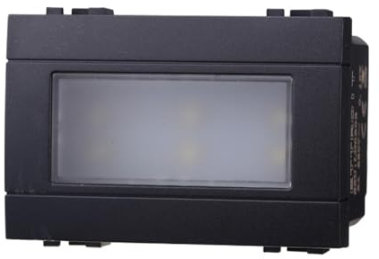 Lampada segnapasso 3000K, luce notturna, bianco caldo, Modulo nero, Compatibile Con BTicino Living, frutti, interruttori, pulsanti, deviatori, dimmer, Per Placche originali e compatibili