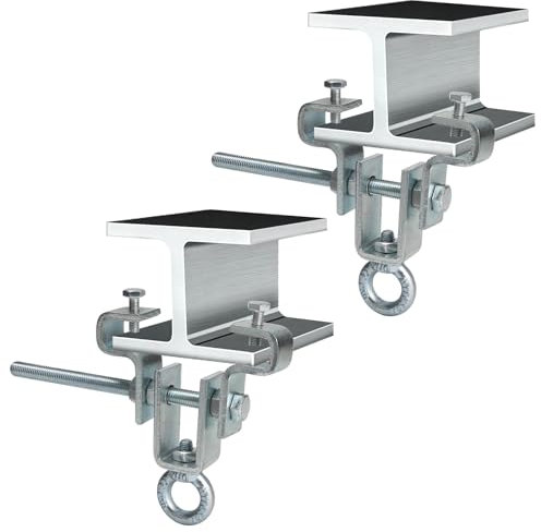 2 Stück Verstellbare Stahlträger Befestigung, Kranhaken, Trägerklemme für Schwere Säcke Hält 204KG - Einstellbar von 63 mm bis 225 mm, für Vielseitige Anwendungen - Robust und Einfach zu Bedienen