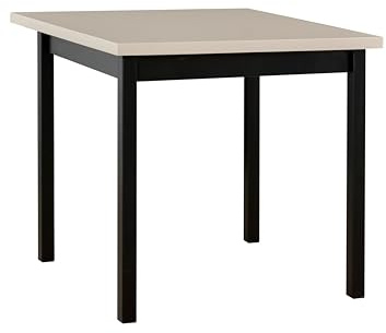 LeafDesign Esstisch, Kleiner Esstisch, Küchentisch, Familientisch Max 9, 80x80 cm, Kaschmir, schwarz