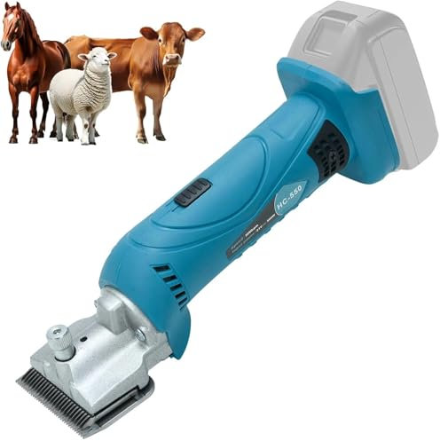 Esquiladora Caballos Profesional Compatible con Makita 18V, Maquina Pelar Caballos Inalámbrica, 6 Velocidades 2500 RPM/Min, Maquina de Cortar el Pelo Caballo Vaca (Sin batería)