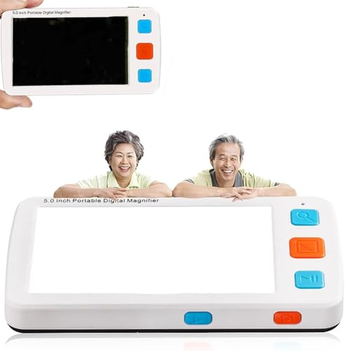 Ausilio Elettronico For La Lettura, Ausili Visivi Elettronici Con Schermo LCD, Zoom 4x-32x, 5 Pollici, Luminosità Regolabile E 17 Modalità Colore For Ipovedenti E Anziani