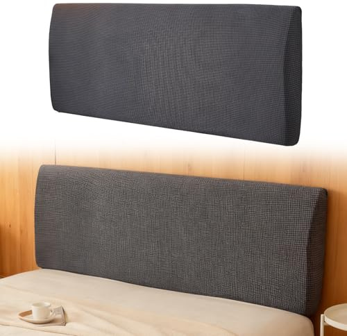 VEGOATY Bettkopfteil Bezug 200cm, Abnehmbarer Strecken Kopfteil Bezug, Höhe 50-70cm Weicher Staubdicht Headboard Cover, Bettkopfteil Bezug Für Boxspringbett Kopfteil, Für Schlafzimmer (Silber Grau)