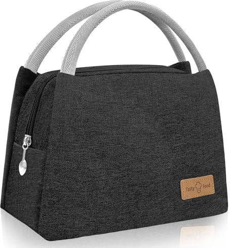 Flying Pottery Lunchtasche, Tragbarer Isolationsbeutel Outdoor | Isolierte Lunchbox Bag, Geeignet für Arbeit, Schule, Reisen und Picknicks (Schwarz)