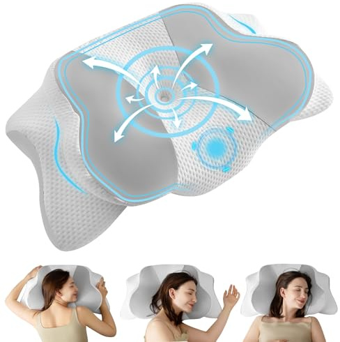 Uniency Orthopädisches Kissen mit Memory Foam Antischnarchkissen,Grau