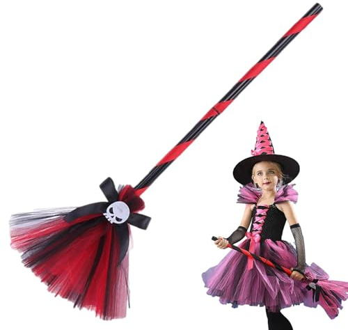 Genérico Halloween Witch Costume Broom | Witch Accessories for Spooky Halloween - Hat Broom for Role Play, Cosplay, Costume Party, Theme Party, Parade