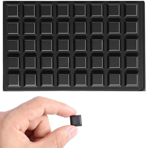 40PCS Clear Rubber Feet for Furniture, 1.27 cm Large Square Stick on Rubber Bumpers Self Adhesive, Rubbers Bumpers Pads for Electronics Audio Amplifier Speaker Cabinet Floor Protector (Black)